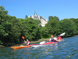 Ecole de voile balade kayak sur l'Aven Cardinal Sud
