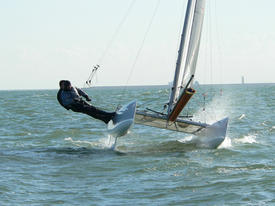 Stage voile sur catamaran, en baie de La Baule à Pornichet