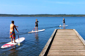 Balade en paddle à Messanges, lac d'Azur